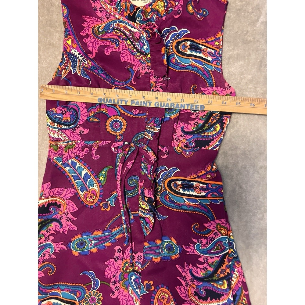 VNTG Liberty House Hawaii Paisley Boho Floral Psychedelic Floral Dress 70 XS S - Picture 8 of 9